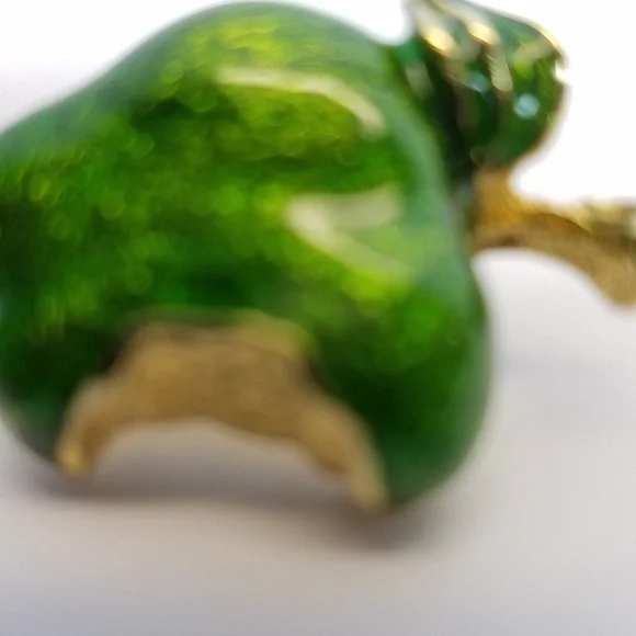 Granny Smith Apple Brooch (Vintage) Green Bitten Apple - Picture 7 of 8